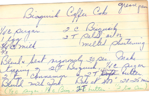 bisquick coffee cake recipe card